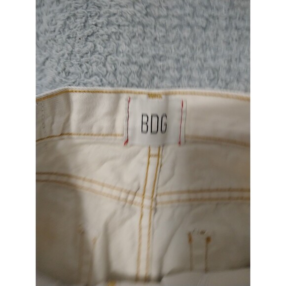 Bdg Urban Outfitters Distressed Jeans Cream Sz 28 Boho Grunge Loganlook Beachy - Picture 8 of 9
